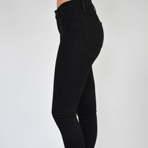 Just Black Raw Hem Black Skinny Jeans